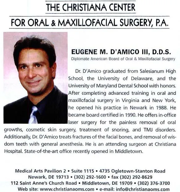 Article about Dr. D'Amico in Delaware Today